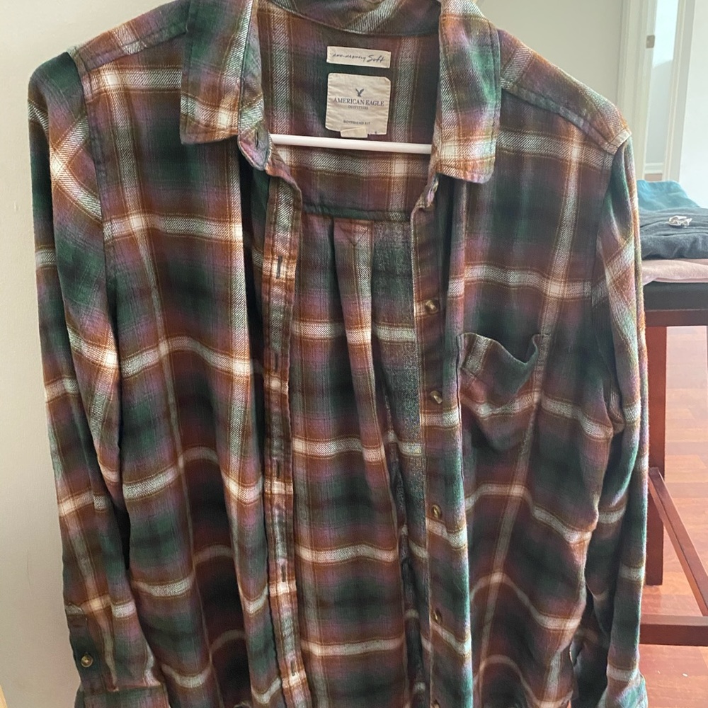 Flannel shirt earth tones
